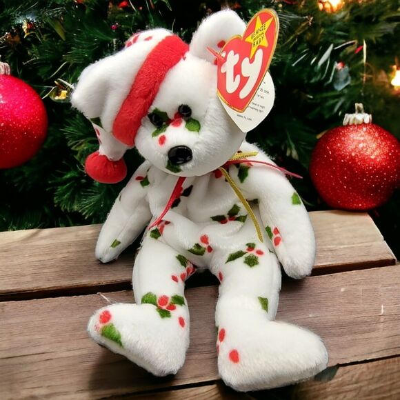 Vintage 1998, 2002 Holiday 14" Reindeer Teddy Beanie Baby Christmas PJs 9" Bear - Picture 3 of 16